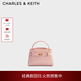 CHARLES&KEITH鳄鱼纹凯莉包手提斜挎婚包包女包生日礼物CK2-50270880-1 Light Pink浅粉色（新色） S