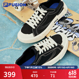 FILA FUSION斐乐女鞋帆布鞋女 低帮板鞋POP轻质帆布鞋休闲运动鞋女 黑-BK 35.5