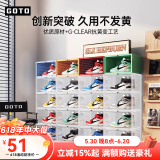 GOTO鞋盒鞋子透明收纳盒鞋柜收纳神器透明亚克力收纳防尘防潮展示盒 透明款一盒 【防潮抗发黄】