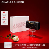 CHARLES&KEITH质感菱格链条小方钱包女包包女包生日礼物母亲节礼物CK6-10680924 Black黑色 XS