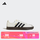 adidas「T头鞋」VL COURT复古休闲板板鞋德训鞋男女阿迪达斯轻运动   汉玉白/黑色/树脂黄   41