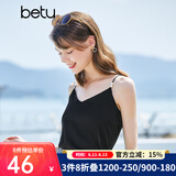 betu百图女装吊带衫打底背心内搭背心外穿V领无袖吊带背心女2204T82 黑色 S