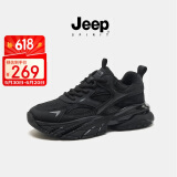 JEEP SPIRIT吉普男鞋时尚老爹鞋男舒适运动鞋男休闲鞋子男 0310 石墨黑 42