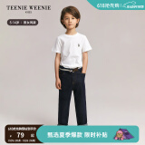 Teenie Weenie Kids小熊童装24春夏款男女童纯棉基础款圆领T恤 象牙白 130cm