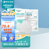 稳健N95口罩无菌级成人n95防护口罩折叠式头戴3d立体防护用品一次性 N95白色高透款L码30袋共2盒 头戴式