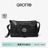 GROTTO个乐黑石包经典大容量植鞣绵羊皮单肩斜挎通勤软包男女款礼物 黑石L（银标）