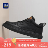 海澜之家HLA男鞋休闲皮鞋子男士板鞋运动鞋HAAXXM1EBF038 黑色41