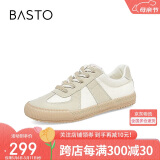 百思图经典德训鞋休闲运动板鞋女鞋VC203CM2 米/卡其色 34