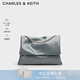 CHARLES&KEITH大容量纯色链条邮差包单肩腋下包包女包婚包生日礼物CK2-20271514 Grey灰色 大包