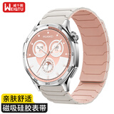 威千图适用华为手表表带gt3/gt2/gt3pro/2pro20MM铠甲勇士款高级感硅胶磁吸丨42/43表盘用【星光配粉砂】