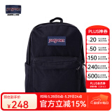 JANSPORT杰斯伯书包轻便双肩包男女26L旅行包简约背包电脑包学生校园 4QUE008爵士黑-侧袋+隔层