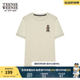 Teenie Weenie小熊短袖T恤夏季多巴胺宽松圆领刺绣T恤上衣女 乳白色 XS