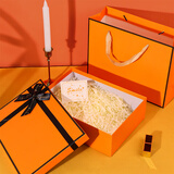 TaTanice 礼盒空盒圣诞节礼物生日礼物盒礼品包装盒伴手礼盒高级橙大号