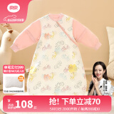 良良（liangliang）婴儿睡袋 春秋冬宝宝一体睡袋可拆袖棉儿童防踢被被子睡被包裹式 【单车粉·薄夹棉】20-25℃ L（建议身高85-95cm）