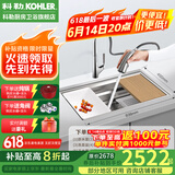 科勒（KOHLER） 厨房手工晶钻水槽多功能台下单槽加厚304不锈钢洗菜盆洗碗盆水池 5540手工单槽+24337抽拉龙头