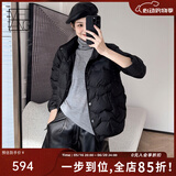 美洋（MEIYANG）速暖鹅绒服定制高阶尼龙简约绗缝轻暖短款羽绒外套秋季新款羽绒服 黑色 M