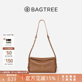 BAGTREE【明星同款】包包树奶盒包新款轻奢品牌单肩斜挎Hobo包包520礼物 烤棕色-小号【双磁吸款】 520生日礼物送女朋友送老婆