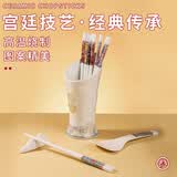 木之初 景德镇国风珐琅彩陶瓷筷子防霉可高温消毒饭勺筷筒易洗餐具套装 珐琅彩五色陶瓷筷10双+饭勺+筷筒