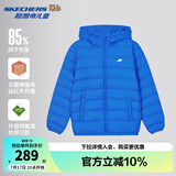 Skechers斯凯奇小暖宝羽绒服男童女童外套石墨烯蓄热保暖冬装P424K076 公主蓝/007G 150 充绒量66g