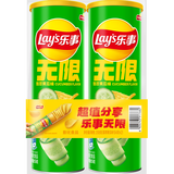 乐事（Lay's）无限薯片 翡翠黄瓜味 104克*2 208克 休闲零食 膨化食品