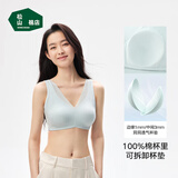 松山棉店小棉花内衣女养护文胸薄款大码无钢圈舒适大胸显小显瘦胸罩 【新款】水绿色 XL (B85/C85/D80)