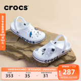 卡骆驰crocs洞洞鞋贝雅卡骆班轻便耐磨一脚蹬休闲鞋|205089 白/深蓝-126 36 /37(220mm)