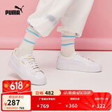 彪马（PUMA）官方【厚底鞋】女低帮复古增高板鞋松糕鞋小白鞋PLATFORM364040 白-金色-04 38.5