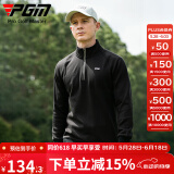 PGM 高尔夫秋冬男装 加绒加厚长袖衣服外套 比赛球服保暖上衣 YF108-黑色 L