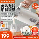 苏泊尔（SUPOR）豆浆机家用全自动免煮免过滤无渣1.2L大容量自清洁多功能破壁机豆浆机3-4人用可预约早餐料理机 DJ12B-P29E 1.2L
