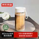 京东京造 Tritan水杯 运动大容量儿童男士冷水壶女生学生茶杯白550ml