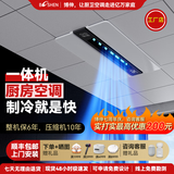 博伸（Booshen）COOL翼mini厨房空调专用制冷机凉霸单冷家用集成嵌入式吸顶隐藏一体式无外机厨卫专用空调 小1匹 套装 工位型制冷 单出风口