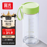 富光清然玻璃杯 高硼硅玻璃水杯子 女生便携牛奶咖啡高颜值茶杯480ml
