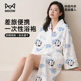 猫人（MiiOW）一次性浴袍免洗旅行出差汗蒸服男女大码按摩桑拿服美容院奶牛浴袍