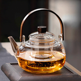 泥也茶壶玻璃烧水壶煮泡茶大容量高硼硅耐高温明火加热加厚透明提梁壶