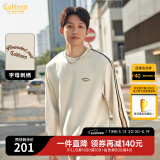 卡宾（CABBEEN）【老花拼接】圆领卫衣男2024早春新款宽松刺绣套头长袖打底衫 杏色15 M /170/48