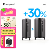 WINPARD威豹拉杆箱pc箱男硬箱行李箱托运登机箱女 密码箱 旅行箱 深灰 (拉链扩层款， 容量升级30%) 24英寸 托运箱(赠送箱套）