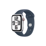 Apple Watch SE  智能手表GPS + 蜂窝款44毫米银色铝金属表壳风暴蓝色运动型表带M/L 健康手表MRHK3CH/A