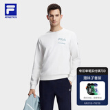 FILA斐乐官方男子针织长袖卫衣秋冬圆领休闲简约运动套头上衣 铅粉白-IV M 170/92A