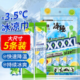 小林康夫降温冰凉巾5条装 凉感清凉湿巾纸防暑降温套装独立便携装冷感神器