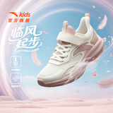 安踏女童运动鞋儿童跑步鞋25年秋冬季网革舒适魔术贴软底学生临风跑鞋 【密网】白/藕灰/子褐灰5515-3 38 脚长约24cm