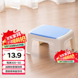 好尔凳子家用板登客厅卧室换鞋凳结实塑料小凳子脚踏矮凳小号蓝色 1个