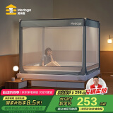 美朵嘉A类婴儿童防摔围栏蚊帐架2x2.2家用三开门香草绿【抗菌防螨】