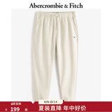ABERCROMBIE & FITCH男装24春秋款经典小麋鹿抓绒美式运动卫裤长裤KI134-4098 米白色 M (180/80A)
