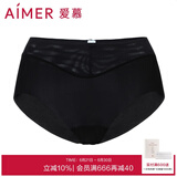 爱慕（Aimer）内裤女士中腰三角内裤女经典KiKi裤轻薄光面内衣马卡龙多色内裤 黑色 1条 S (160)
