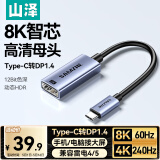 山泽Type-C转DP1.4母口转换器雷电4/5转接头高清8K60Hz投屏适用苹果16笔记本电脑手机外接显示器 CP02Q
