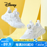 迪士尼（Disney）儿童跑步鞋男女童户外夏季小白鞋中大童透气运动鞋 白色 36码