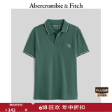 ABERCROMBIE & FITCH男装春秋经典小麋鹿POLO衫美式复古通勤基础短袖T恤KI124-3068 绿色 S (175/92A)
