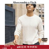 ABERCROMBIE & FITCH男装24秋冬款经典小麋鹿绞花黑色多色针织衫毛衣KI120-4197 奶油色 M (180/100A)