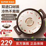 苏泊尔（SUPOR）陶瓷煲砂锅熬药煮粥焖饭炖锅养生汤锅饭煲煲耐高温明火专用 菜煲煲【3-5人多数选择】 3L