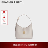 CHARLES&KEITH纯色大容量hobo腋下包托特包包女包生日礼物CK2-20782328 Oat燕麦色 M